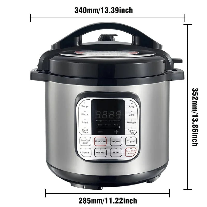 Autocuiseur électrique intelligent en acier inoxydable, 5l, multicuiseur pour cuisine, mijoteuse, cuiseur à riz, marmite à vapeur, chauffe-aliments, 220V