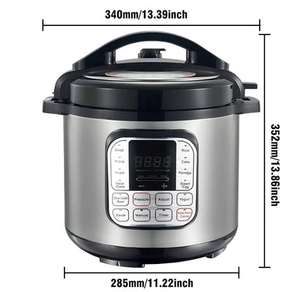 Autocuiseur électrique intelligent en acier inoxydable, 5l, multicuiseur pour cuisine, mijoteuse, cuiseur à riz, marmite à vapeur, chauffe-aliments, 220V
